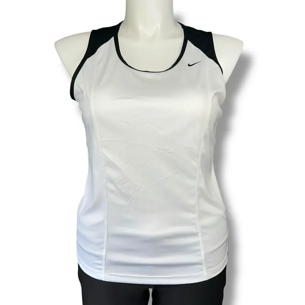 Nike Performance Womens Athletic Tank Top Pullover Sleeveless White Black XL